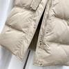 Women's 2024 Trendy Lightweight Over-Knee Down Jacket with Waist Tie - White Duck Down Winter Coat