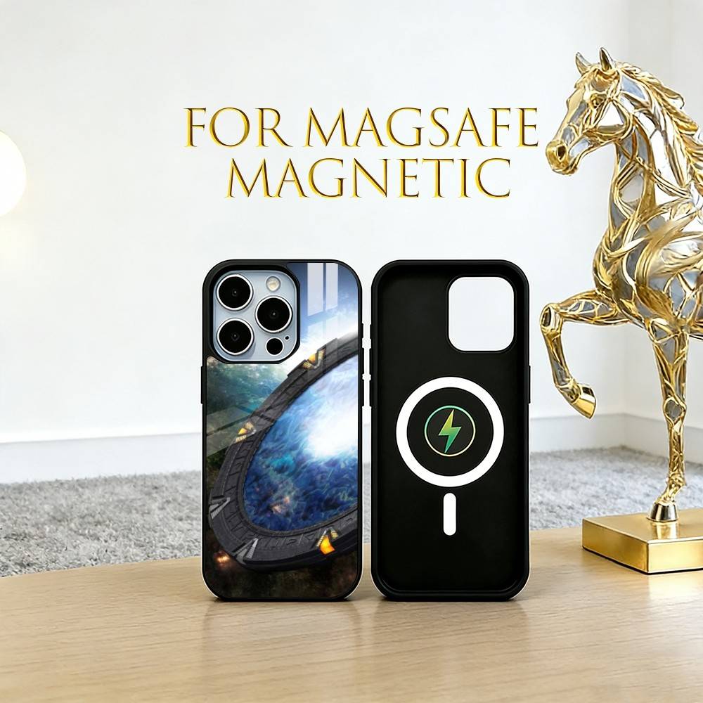 Чехол для телефона Stargate A-Atlantis для iPhone 17, 16, 15, 14, 13, 12, 11 Plus, Pro, магнитный с беспроводной зарядкой Magsafe