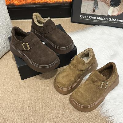 Толстоподошвенные увеличивающие рост женские Birkenstocks 2025 осень новая ленивые однопедальные ретро Birkenstocks одинарные туфли повседневные лоферы