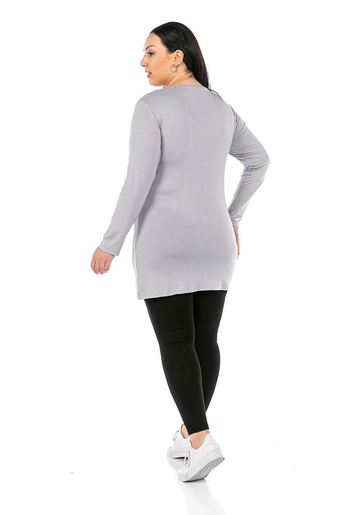 Women's Style Big Size Body Plus Size Round Neck Long Sleeve Viscose Long Mink Body