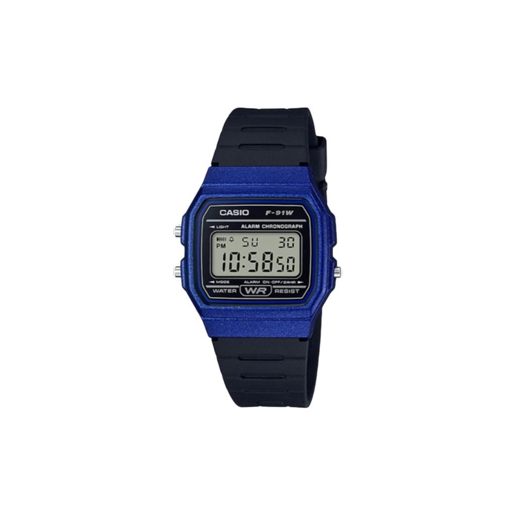 Casio Часы Custom Collection, кварцевый механизм, нейлоновый ремешок, мужские, черный циферблат, F-91WM-2A(Watch5--)