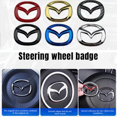 Для Mazda 2 3 5 6 7 323 626 RX7 RX8 MX3 MX5 Axela Atenza CX-3 CX-4 MPS 1 шт. Значок-эмблема на рулевое колесо автомобиля Наклейка с логотипом 21DD