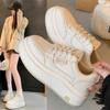 Повседневная белая обувь для женщин Повседневная спортивная обувь для сноубординга на весну и осень Новые уличные кожаные туфли на толстой подошве для ходьбы