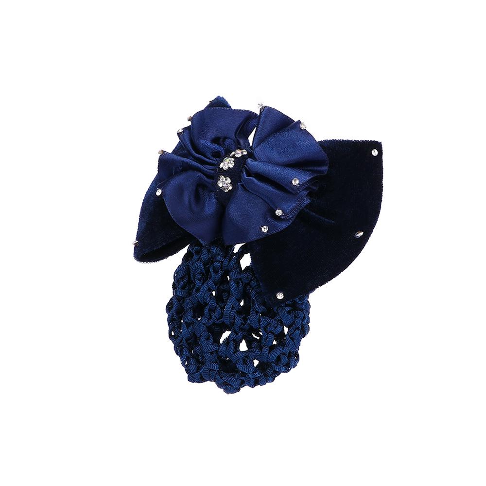 Fashion Bow Lady Satin Hair Accessories Bowknot Hair Clip Cover Net Bun Snood