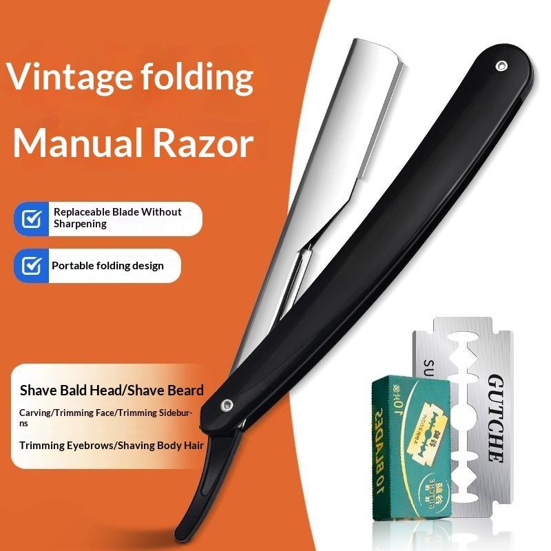 Manual Shaver For Men Barbershop Razor Stainless Steel Shank Is Easy To Use Safety Razor 1Pcs Shaving Razor With Blades