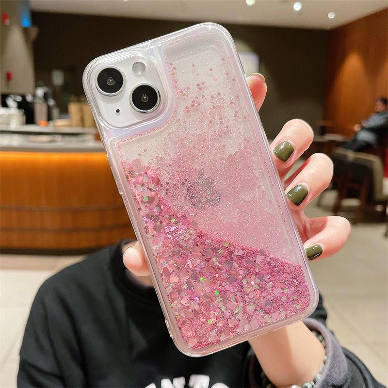 iPhone 16 Чехол с блестками, жидким песком, защитой от падения 15Pro Max для Apple 14/17