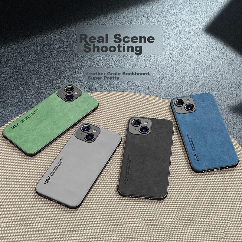 HotFire IPhone 15 Case, Upgraded Skin-Like Matte Lens Full Protection Silicone Case - Midnight Black