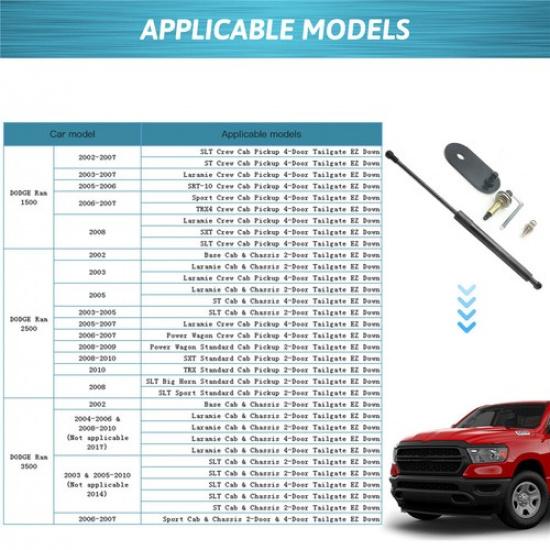 For Dodge RAM 1500 2003-2009 Rear Tailgate Assist Slowdown Gas Strut Damper