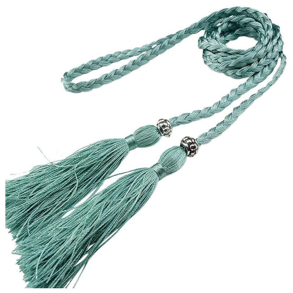 Woven Tassel Belt Self-Tie Dress Belt Waist Decoration Rope Braided Boho Style