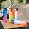 Gradient Plastic Water Bottle, 1L Large Capacity, -up Lid, Portable Outdoor Sports Water Bottle.