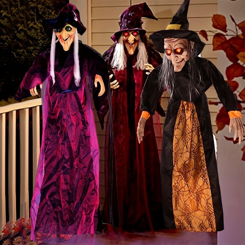 Хэллоуин украшения ведьма голосовое управление реквизит фестиваль призраков дом с привидениями бар игрушки игрушки ужасов электрический светящийся висячий призрак