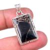 Natural Black Copper Turquoise 925 Solid Sterling Silver Gift Pendant 1.50" I3u17