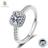 D Color VVS 1 Carat Moissanite Ring Sterling S925 Silver Plated Platinum Luxury Jewelry For Women Wedding Engagement