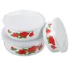3 Pcs Lunch Box Fresh-keeping Enamel Bowl Office Food Containers with Lids Soup Bowls Practical