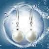 Fashion Ladies Silver Plated Faux Pearls Hook Dangle Stud Earrings Eardrops AVE