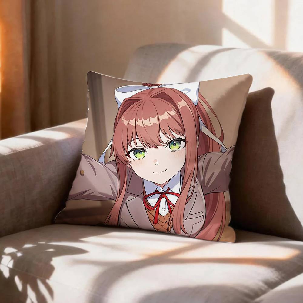 Meta Хоррор Игра DDLC MMonika Наволочка С Рисунком Напечатанная Наволочка Для Гостиной Подушка-Подушка Для Дивана