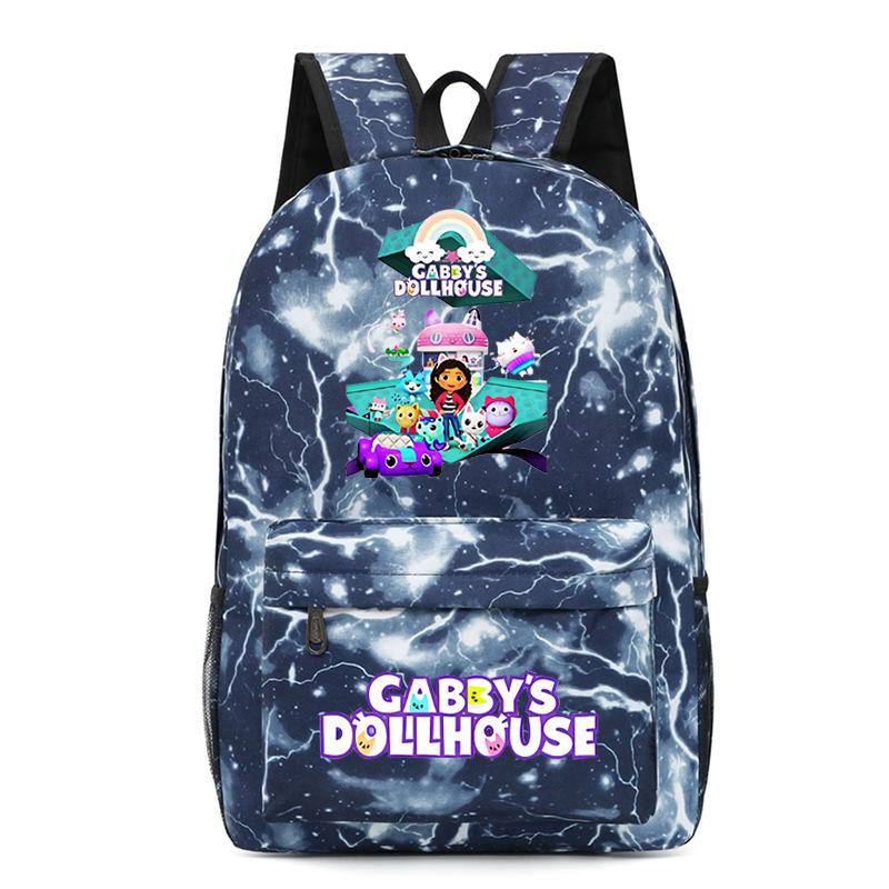 Gabby's Dollhouse Print Backpack for Kids Cartoon School Bag Lightweight Casual Daypack 11 inch Purple