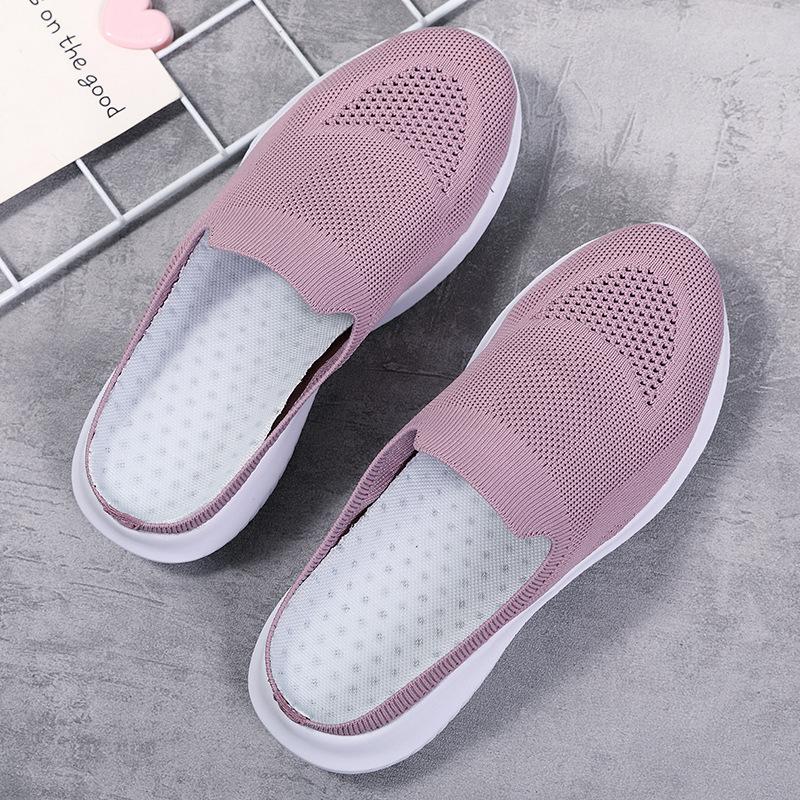 2024 НОВЫЕ сетчатые туфли-слипоны Кроссовки Женские летние повседневные тапочки Легкие Большие размеры Дышащие