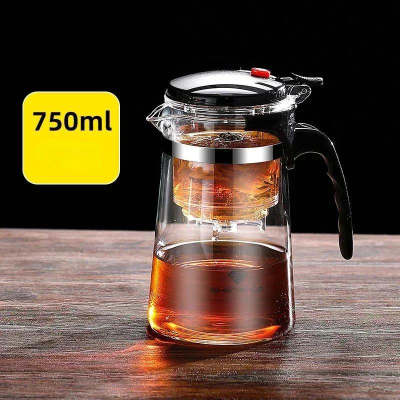 Tea Pot For Tea With Infuser Glass Kettle Heat Resistant Tea Maker Flower Tea Herbal Pot Convenient Office Coffee Teapot Teaware