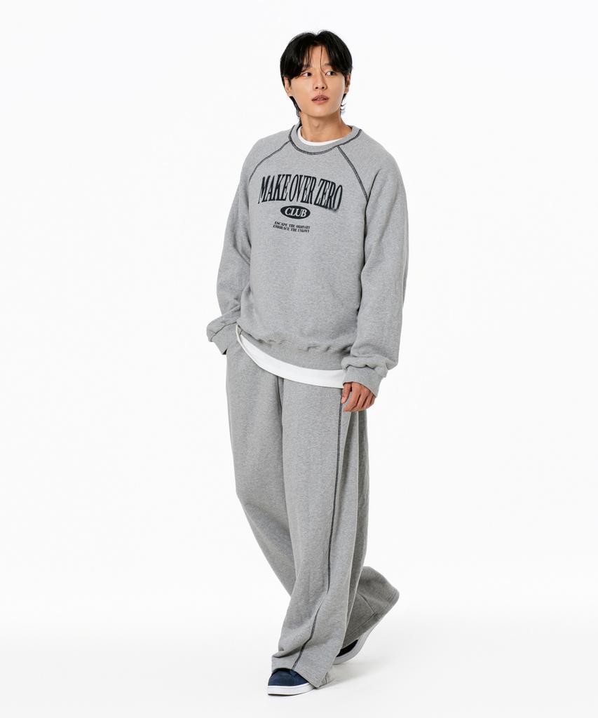 MOZMOZ Side Stitch Wide Training Pants Gray