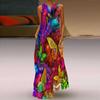 Women's A-line Dress Maxi Long Sleeveless Butterfly Fantasy Print Autumn/winter V-neck Retro Style Elegant