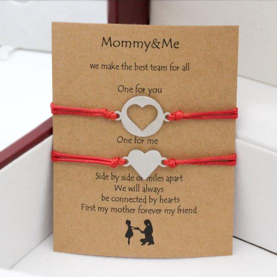 1 пара браслетов для мамы и дочки, регулируемые плетеные веревочки, повседневные, геометрические, универсальные украшения, назад к