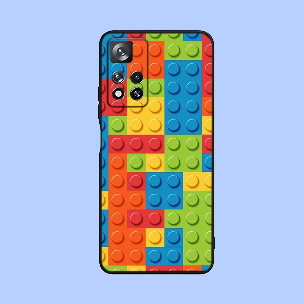 L-Lego Bricks Background Phone Case For Samsung Galaxy A13,A21s,A22,A31,A32,A52,A53,A71,A80,A91 Soft Black Cover