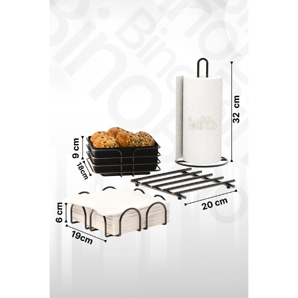 Tableware, Kitchen Presentation Holder, Napkin Holder, Towel Holder, Trivet, Bread Holder, 4-piece Tableware Set, Kitchen Organizer