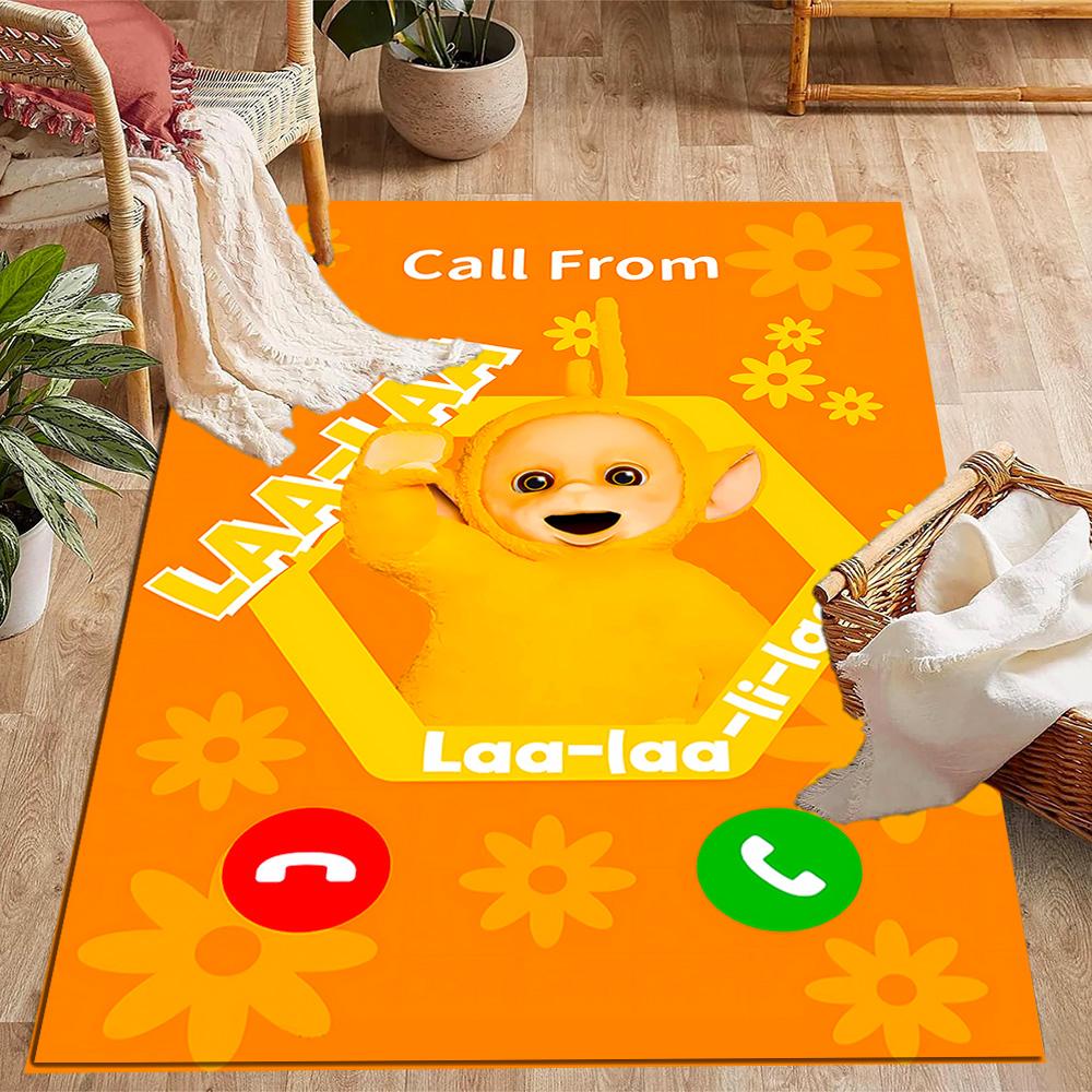 Teletubbies Scooter Adventure Themed Anti-Slip Rugs - Polyester Home Decor, Suitable for Bedrooms, Living Rooms, Doorways, Studios, and Decorations