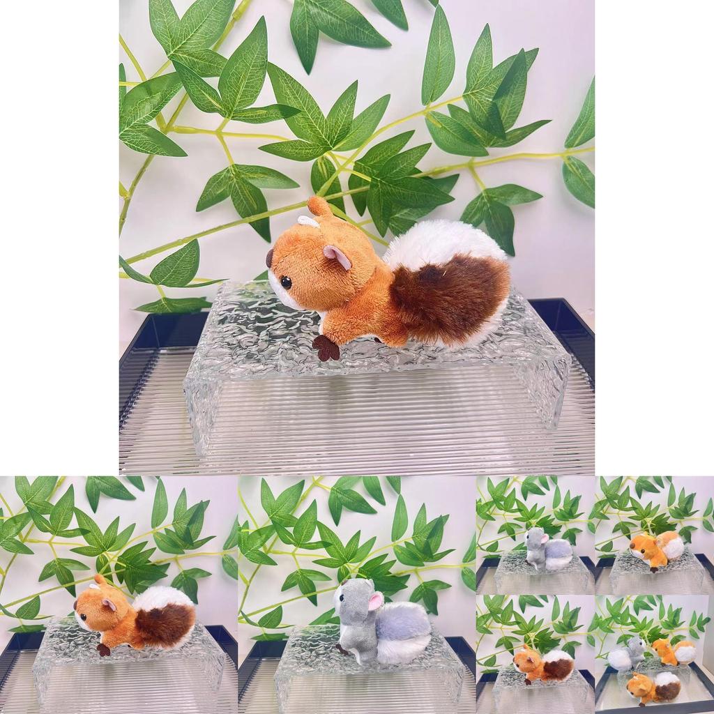 Очаровательный плюшевый брелок-игрушка в виде белки для сумок и аксессуаров серого, желтого и коричневого цветов