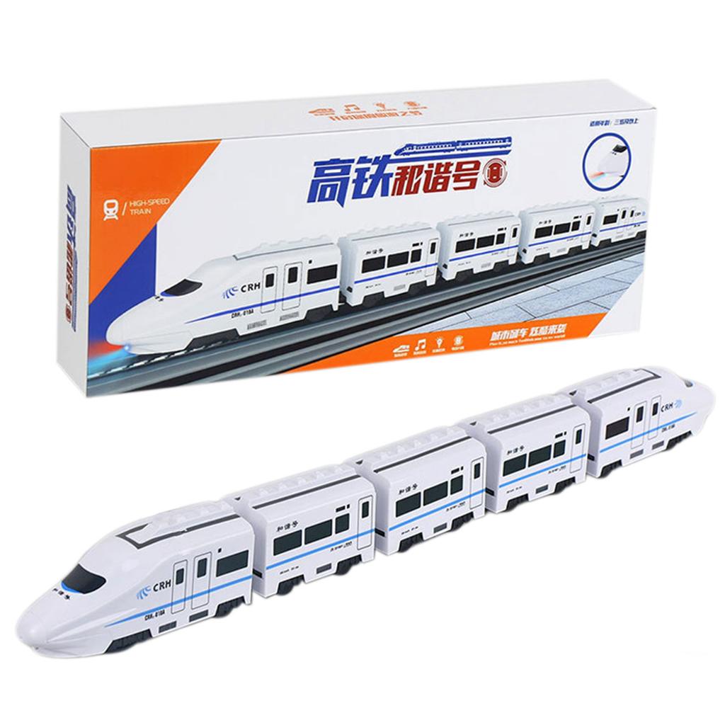 Kids DIY Simulation High Speed Railway Train Toy Car Electric Sound Light Model Train Educational Toys For Boys Girls Gift