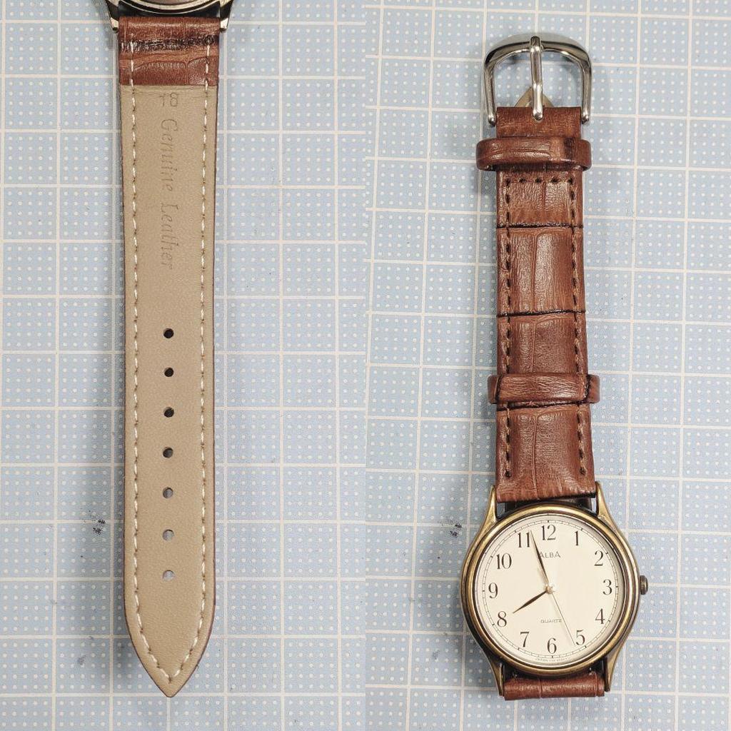 [Б/У] SEIKO ALBA Мужские На Батарейке Замена Ремешка Рабочее Состояние S-62