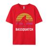 Bassquatch Bigfoot Sasquatch Fishing Tshirt Unisex Vintage Tshirts Anime Printed Tee Shirts Male Plus Size Black