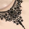 Готический Кружевной Ожерелье-Чокер с Кристаллом для Женщин Девушек Хэллоуин Косплей Вечеринка Костюм Винтажный Толстый Чокер Подарки