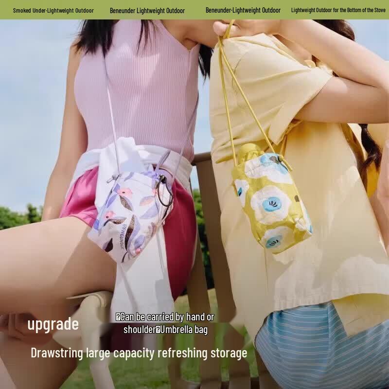 beneunder Мини-зонт с пятикратной защитой от УФ-лучей, летний, портативный