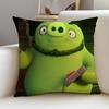 Fun AAngry BirdsS Cushion Cover Breathable and skinfriendly linen pillowcase square removable and washable cushion