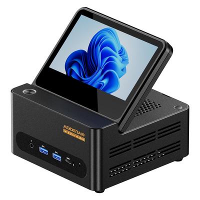 Мини-ПК AOOSTAR Ryzen 7 H255 DDR5 8 ТБ SSD с HD-сканером отпечатков пальцев, двойным USB, Oculink, USB Gen Two, бесплатный ключ Windows 11 Pro, WIFI, до 4 видеовыходов G-FLIP