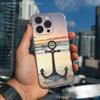 Художественный чехол-бампер с якорем для iPhone 17,16,15,14,13,12,11 Pro,Max,Plus,XR,Mini,E, прозрачный, с полным покрытием, мягкий