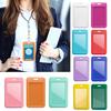 Sliding Badge Holder Vertical Hard Plastic Case Clear Card Protector Pouch for Office ID Credit Cards Proximity Key Cards Driver's Licenses Passes