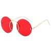 Vintage Style Sunglasses For Men Round Shape Rimless Anti-Glare Sun Glasses For Women Fashion Trendy Female Sunglass