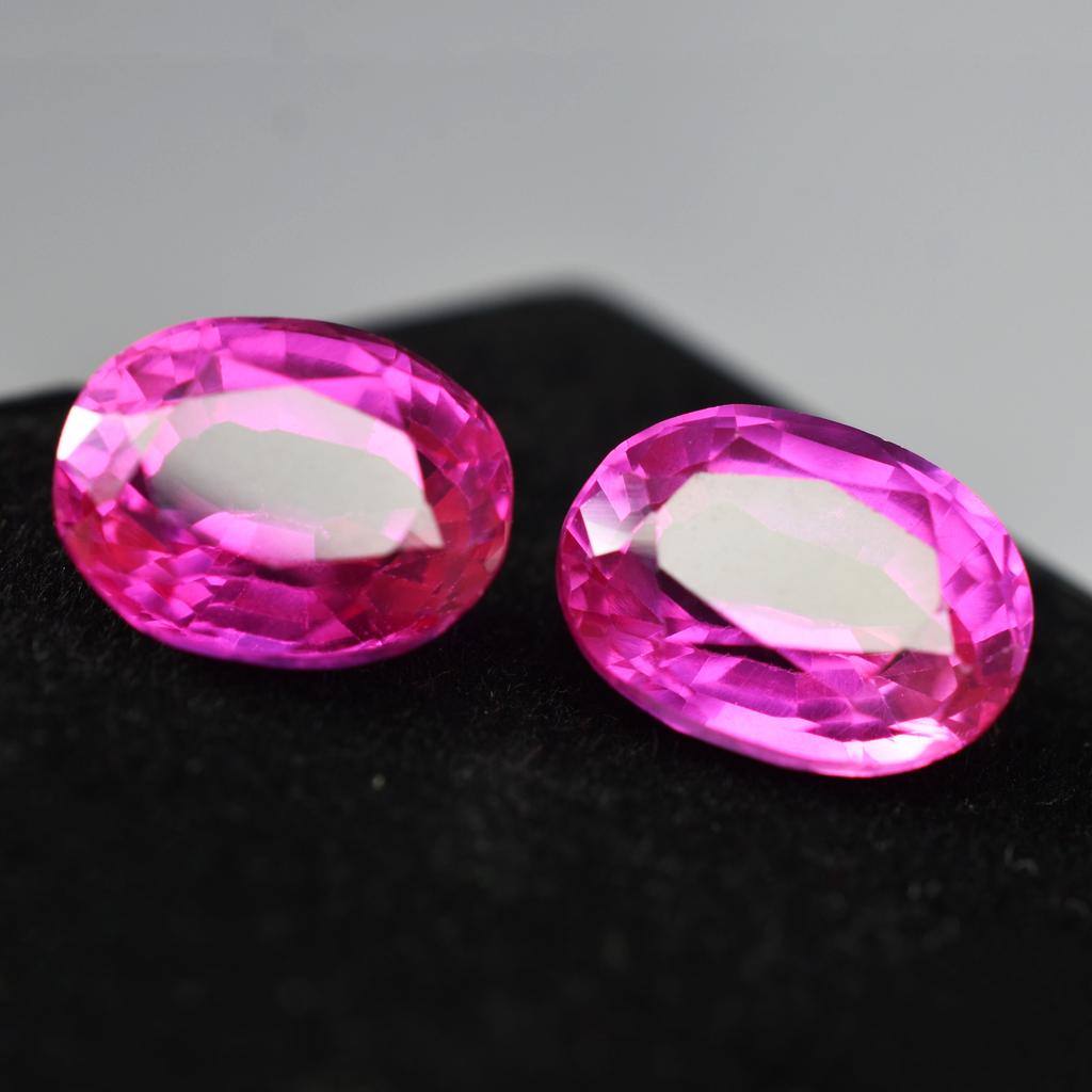 Natural Pink Sapphire Loose Gemstone Oval Shape 19.25 ct Pair September Birthday Birthstone