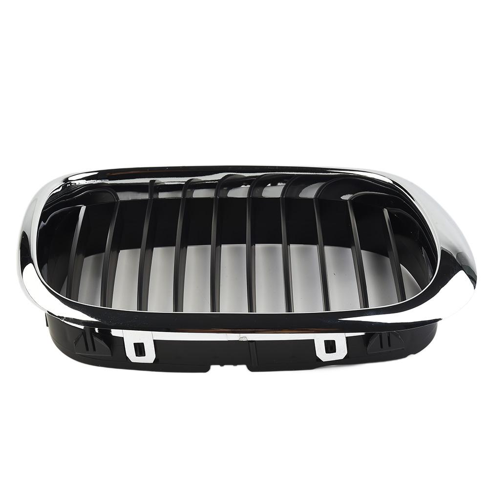 1Pair Grilles For BMW E39 5-series 525 530 535 540 M5 1998-2003 Front Chrome Black Grille Grill Replacement Car Exterior Parts