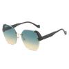 Frameless Sunglasses, Metal Trimmed Pc Textured Legs Simple Glasses Uv400