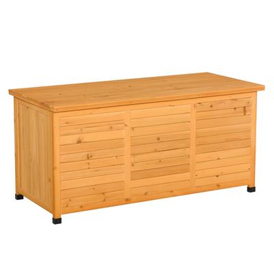 Garden Box, Cushion Box, Storage Box, Storage Box, Garden Chest, Weather-Resistant, Solid Wood, 127 X 56 X 60 Cm Yellow