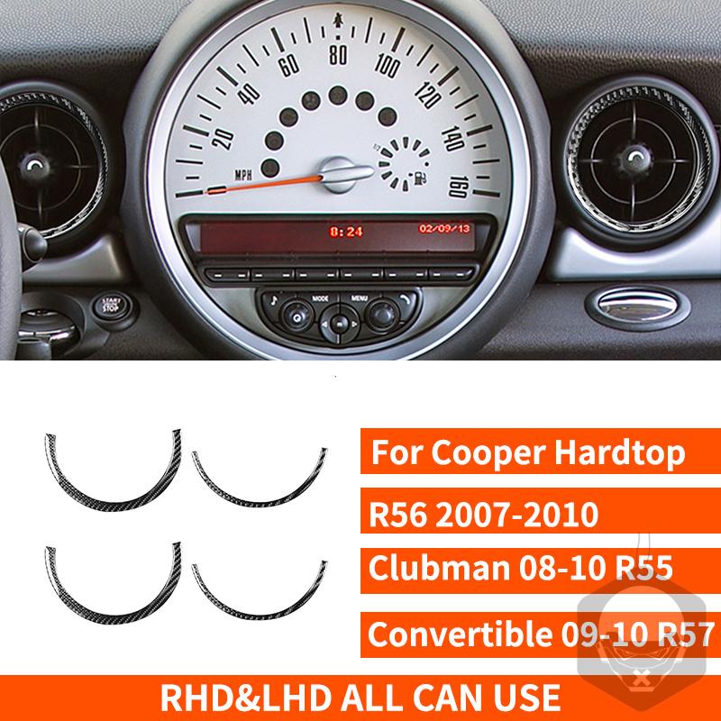 For Mini Cooper R56 R55 R57 2007-2010 Real Carbon Fiber Sticker Radio Control Shift Lift Panel Car ide Decorative Accessories