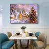 Зимний снег DIY 5D Алмазная картина Полный круглый дрель Пейзаж Алмазная вышивка Крестом Рождественский подарок Настенное искусство