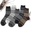 5 Pairs Winter Men's Socks Thicken Sheep's Wool Socks Warm Women Retro Style Colorful Fashion Man Socks for Snow Boots