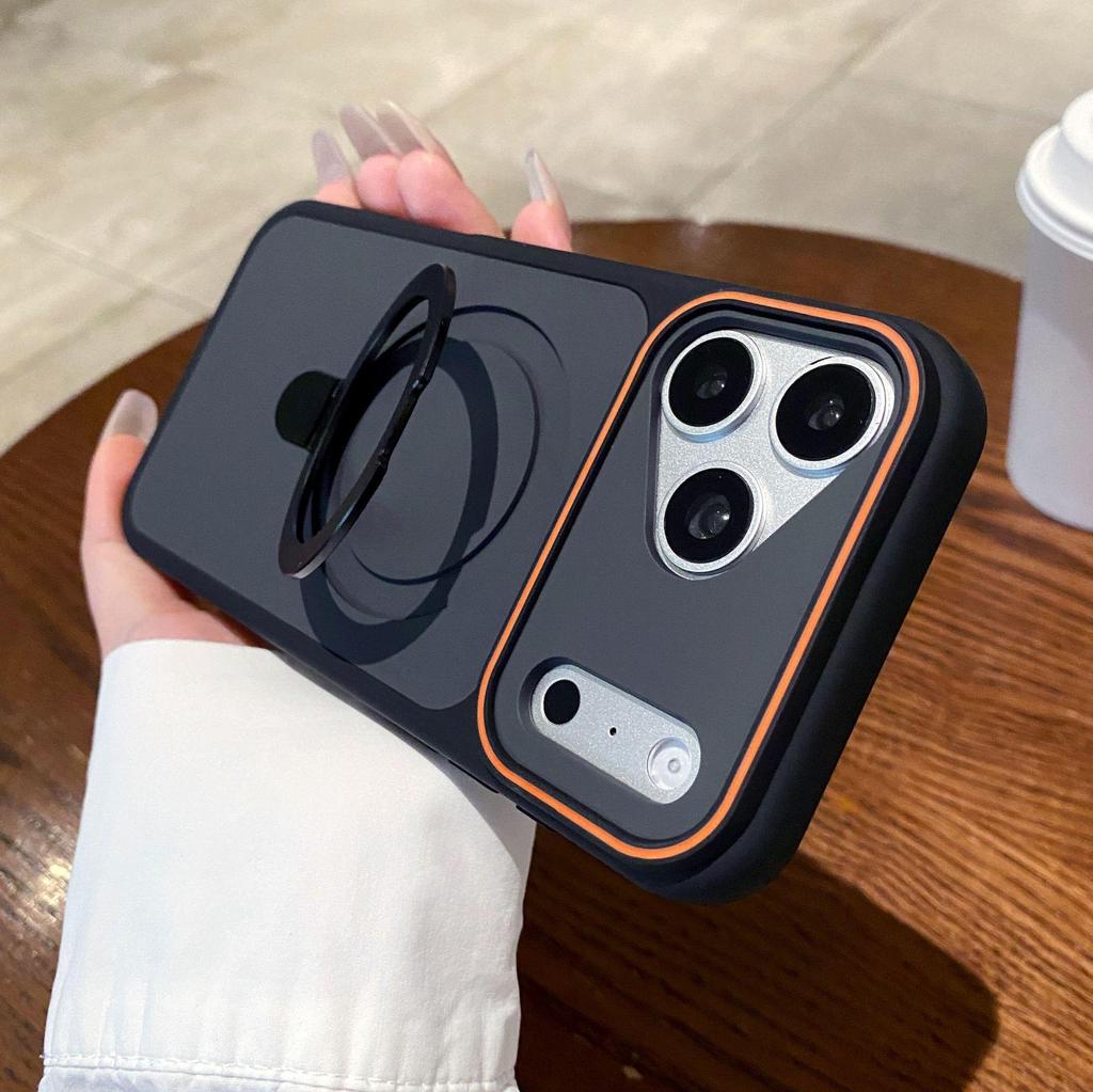 Магнитный чехол для телефона Apple 17 Pro Max с ощущением кожи: Защита от падений iPhone 16 с большим окном