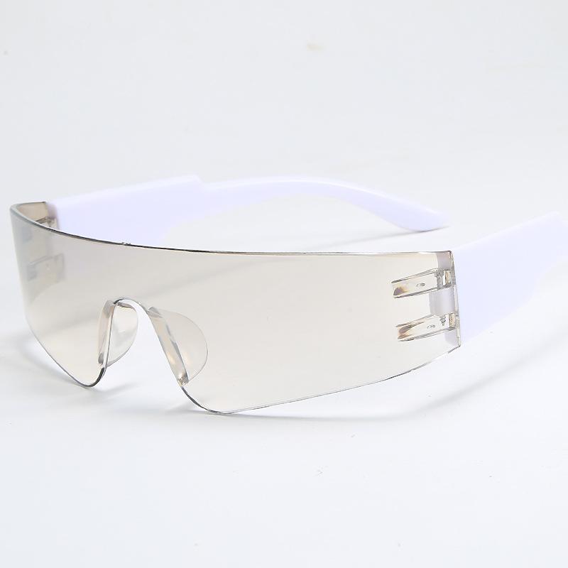 Rimless Women Fashion Luxury Brand Designer Sun Glasses One Piece Large Frame Sunglasses Outdoor Sports Cycling Glasses