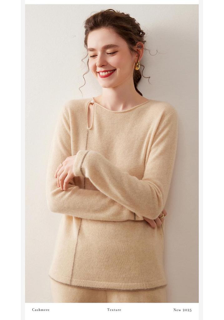 Women's Korean Style Cashmere Single-Button Pullover - Autumn/Winter Fashionable Knit Base Layer Sweater